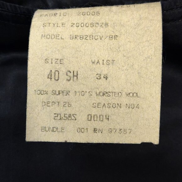 Brooks Brothers Navy Blue 100% Wool 2 Piece Suit 40S/ 34 W - Picture 10 of 10